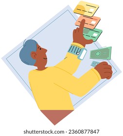 Cashless payment. Vector illustration. Cashless transactions are traceable, which chelp in tracking expenses and budgeting The simplicity and speed of contactless payments make them popular among busy