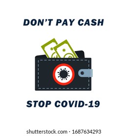Cashless payments concept. Concept of quarantine and prevention of spread of coronavirus. Online payment. E-payment. Digital purchase. Vector.