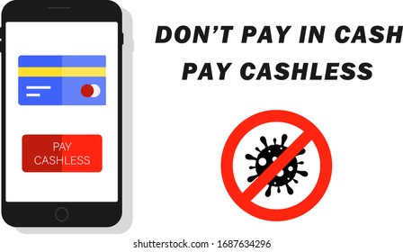 Cashless payments concept. Concept of quarantine and prevention of spread of coronavirus. Online payment. E-payment. Digital purchase. Vector.