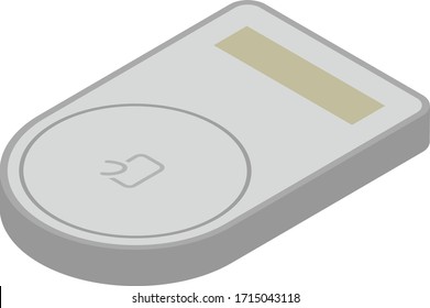 cashless payments device isolated vector illustration