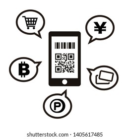 Cashless and Smartphone payment image illustration