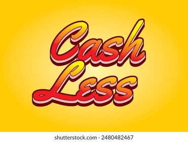Bargeldlos. Texteffekt-Design im 3D-Stil mit guten Farben