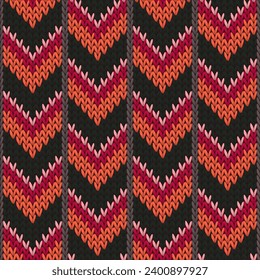 Cashmere downward arrow lines christmas knit geometric seamless pattern. Fair isle sweater knit tricot  fabric print. Fashionable seamless knitted pattern. Fabric canvas illustration.