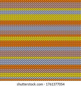 Cashmere horizontal stripes knitting texture geometric vector seamless. Fair isle sweater knitting pattern imitation. Scandinavian style seamless knitted pattern. Fabric canvas illustration.