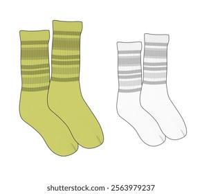 Cashmere socks vector design mockup template.