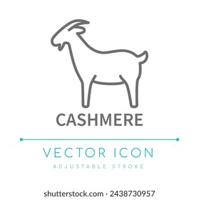 Cashmere Wool Yarn Knit Textile Material Vector Line Icon, Chrochet Clothes Composition Fashion Material Apparel Vector Line Icon