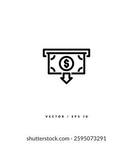 Cashout Line Icon. Editable Stroke