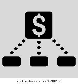 Cashout Scheme vector toolbar icon. Style is flat icon symbol, black color, light gray background, rhombus dots.