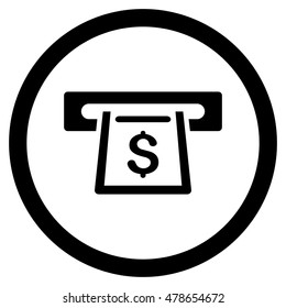 Cashout Slot rounded icon. Vector illustration style is flat iconic symbol, black color, white background.