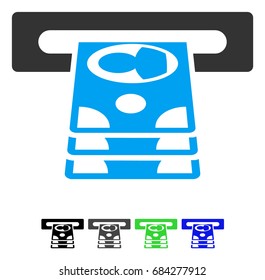 Cashpoint flat vector pictograph. Cashpoint icon with gray, black, blue, green color versions.