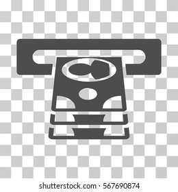 Cashpoint icon. Vector illustration style is flat iconic symbol, gray color, transparent background. Designed for web and software interfaces.