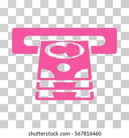 Cashpoint icon. Vector illustration style is flat iconic symbol, pink color, transparent background. Designed for web and software interfaces.