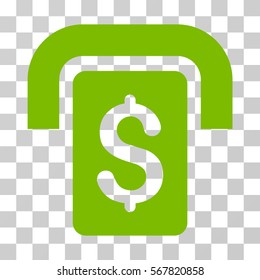 Cashpoint icon. Vector illustration style is flat iconic symbol, eco green color, transparent background. Designed for web and software interfaces.