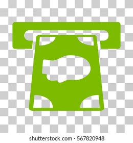 Cashpoint icon. Vector illustration style is flat iconic symbol, eco green color, transparent background. Designed for web and software interfaces.