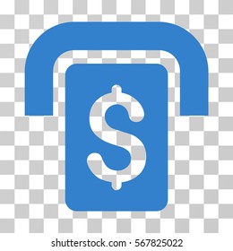 Cashpoint icon. Vector illustration style is flat iconic symbol, cobalt color, transparent background. Designed for web and software interfaces.