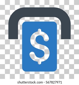 Cashpoint icon. Vector illustration style is flat iconic bicolor symbol, smooth blue colors, transparent background. Designed for web and software interfaces.