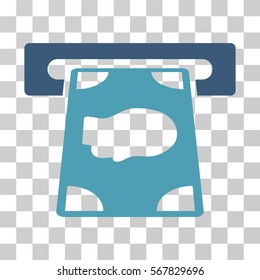 Cashpoint icon. Vector illustration style is flat iconic bicolor symbol, cyan and blue colors, transparent background. Designed for web and software interfaces.