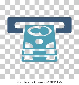 Cashpoint icon. Vector illustration style is flat iconic bicolor symbol, cyan and blue colors, transparent background. Designed for web and software interfaces.