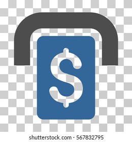 Cashpoint icon. Vector illustration style is flat iconic bicolor symbol, cobalt and gray colors, transparent background. Designed for web and software interfaces.