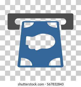 Cashpoint icon. Vector illustration style is flat iconic bicolor symbol, cobalt and gray colors, transparent background. Designed for web and software interfaces.
