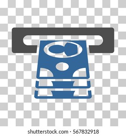 Cashpoint icon. Vector illustration style is flat iconic bicolor symbol, cobalt and gray colors, transparent background. Designed for web and software interfaces.