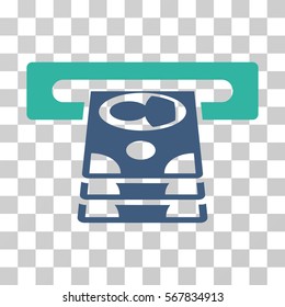 Cashpoint icon. Vector illustration style is flat iconic bicolor symbol, cobalt and cyan colors, transparent background. Designed for web and software interfaces.