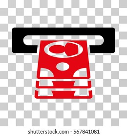 Cashpoint icon. Vector illustration style is flat iconic bicolor symbol, intensive red and black colors, transparent background. Designed for web and software interfaces.