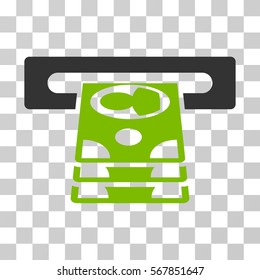 Cashpoint icon. Vector illustration style is flat iconic bicolor symbol, eco green and gray colors, transparent background. Designed for web and software interfaces.
