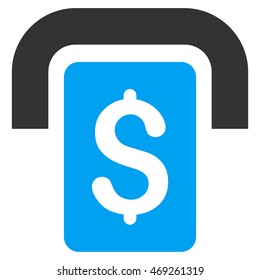 Cashpoint icon. Vector style is bicolor flat iconic symbol with rounded angles, blue and gray colors, white background.