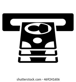 Cashpoint icon. Vector style is flat iconic symbol with rounded angles, black color, white background.