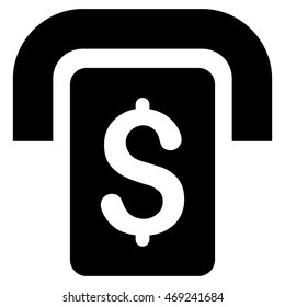 Cashpoint icon. Vector style is flat iconic symbol with rounded angles, black color, white background.