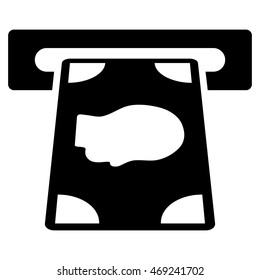 Cashpoint icon. Vector style is flat iconic symbol with rounded angles, black color, white background.