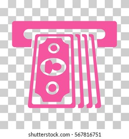Cashpoint Terminal icon. Vector illustration style is flat iconic symbol, pink color, transparent background. Designed for web and software interfaces.
