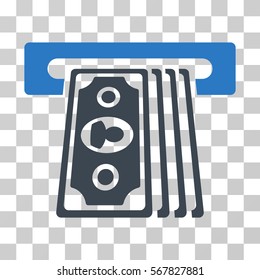 Cashpoint Terminal icon. Vector illustration style is flat iconic bicolor symbol, smooth blue colors, transparent background. Designed for web and software interfaces.