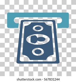 Cashpoint Terminal icon. Vector illustration style is flat iconic bicolor symbol, cyan and blue colors, transparent background. Designed for web and software interfaces.