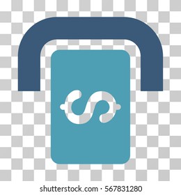 Cashpoint Terminal icon. Vector illustration style is flat iconic bicolor symbol, cyan and blue colors, transparent background. Designed for web and software interfaces.