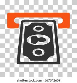Cashpoint Terminal icon. Vector illustration style is flat iconic bicolor symbol, orange and gray colors, transparent background. Designed for web and software interfaces.