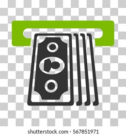 Cashpoint Terminal icon. Vector illustration style is flat iconic bicolor symbol, eco green and gray colors, transparent background. Designed for web and software interfaces.