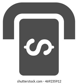Cashpoint Terminal icon. Vector style is flat iconic symbol with rounded angles, gray color, white background.