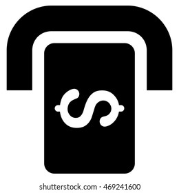 Cashpoint Terminal icon. Vector style is flat iconic symbol with rounded angles, black color, white background.