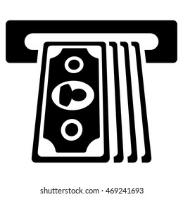 Cashpoint Terminal icon. Vector style is flat iconic symbol with rounded angles, black color, white background.