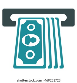 Cashpoint Terminal icon. Vector style is bicolor flat iconic symbol with rounded angles, soft blue colors, white background.