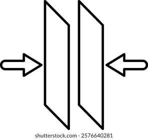 Casimir Effect Icon - Line Style - Quantum Physics Theme