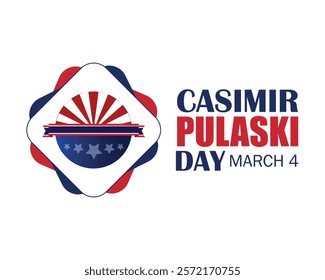 Casimir Pulaski day. March 4. Vector illustration. Holiday poster, banner, card, postcard, poster, background design.