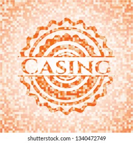 Casing abstract orange mosaic emblem