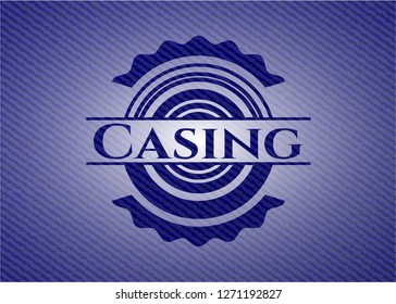 Casing emblem with jean texture