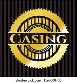 Casing gold shiny badge