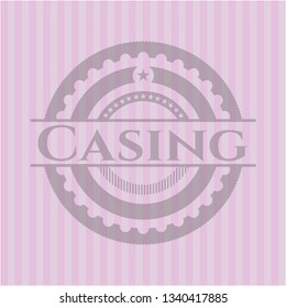 Casing pink emblem. Vintage.
