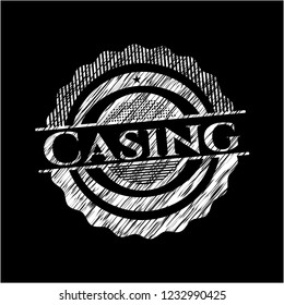 Casing written with chalkboard texture