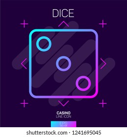 Casino 3 points dice line icon